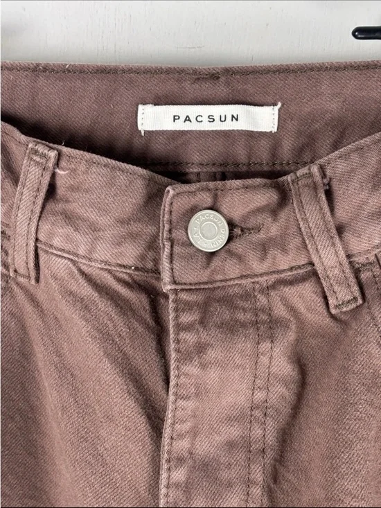 PacSun Brown Cargo Pants Women’s 23 Low Rise Baggy Wide Leg Y2K Streetwear - Picture 6 of 11